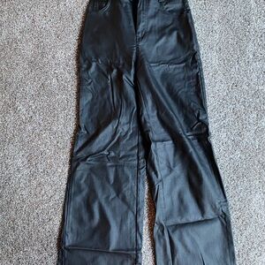 Black Faux Leather Pants